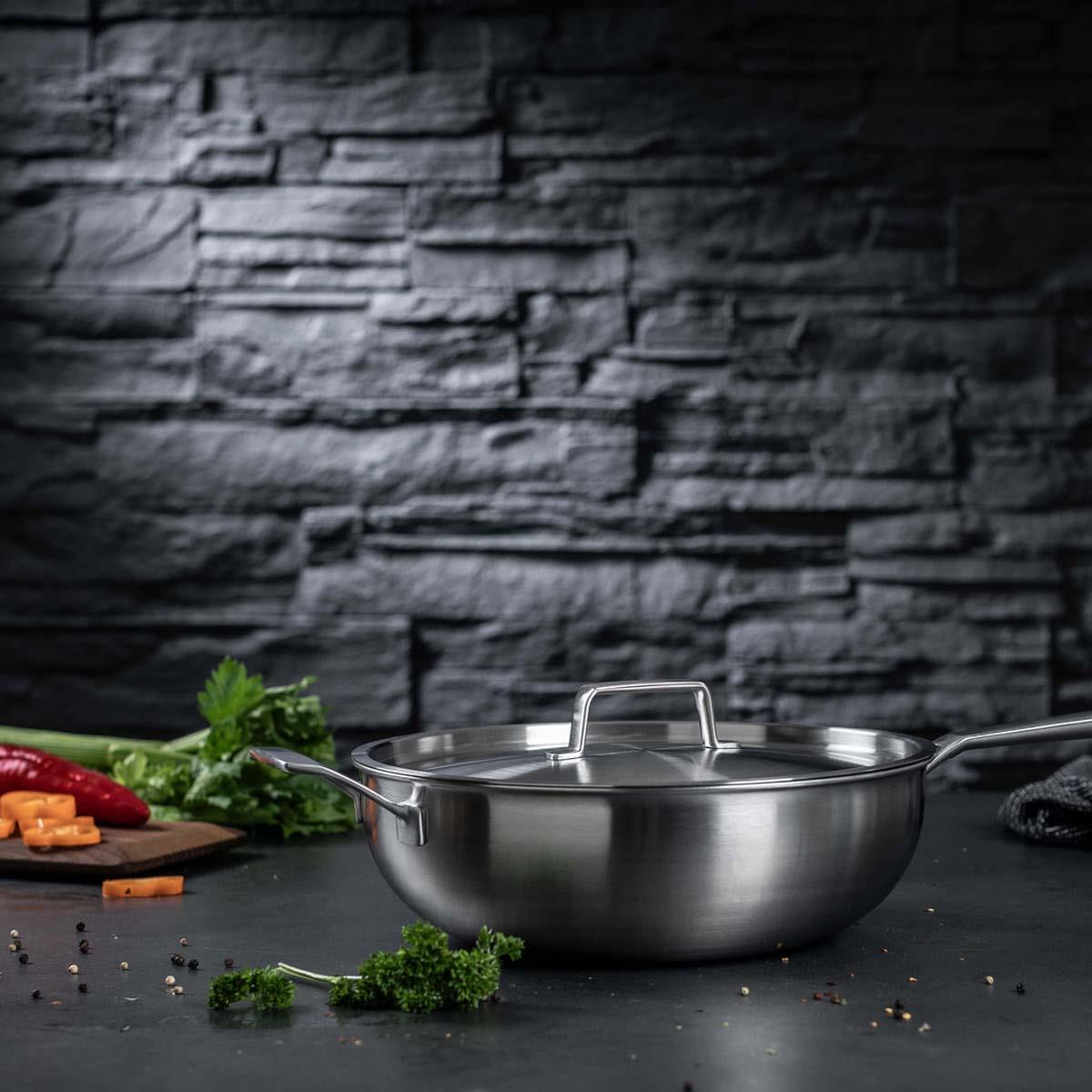 Kuhn Rikon Culinary Fiveply Wok With Lid and Helper LS3