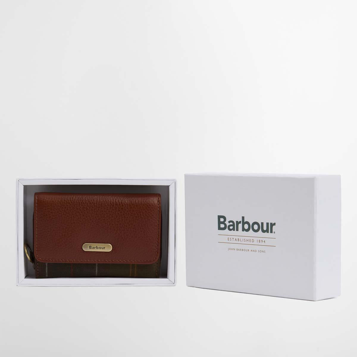Brown/Classic Barbour Womens Rosa Leather French Purse Boxed