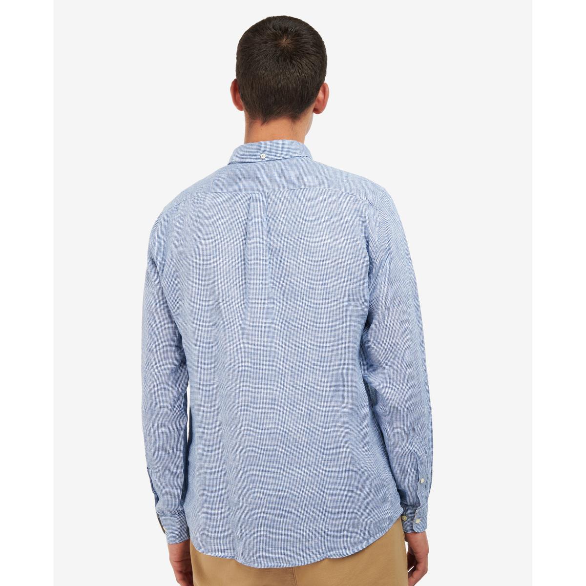 Navy Barbour Mens Linton Tailored Shirt Back