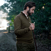 Light Pine Seeland Mens Pine Half Zip Sweater LS4