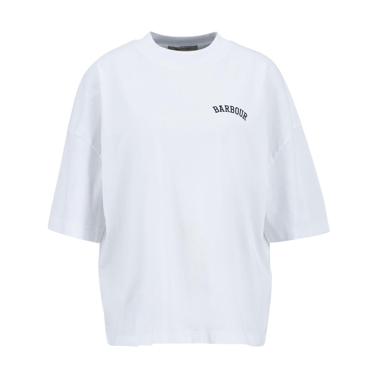White Barbour Womens Claydon T-Shirt