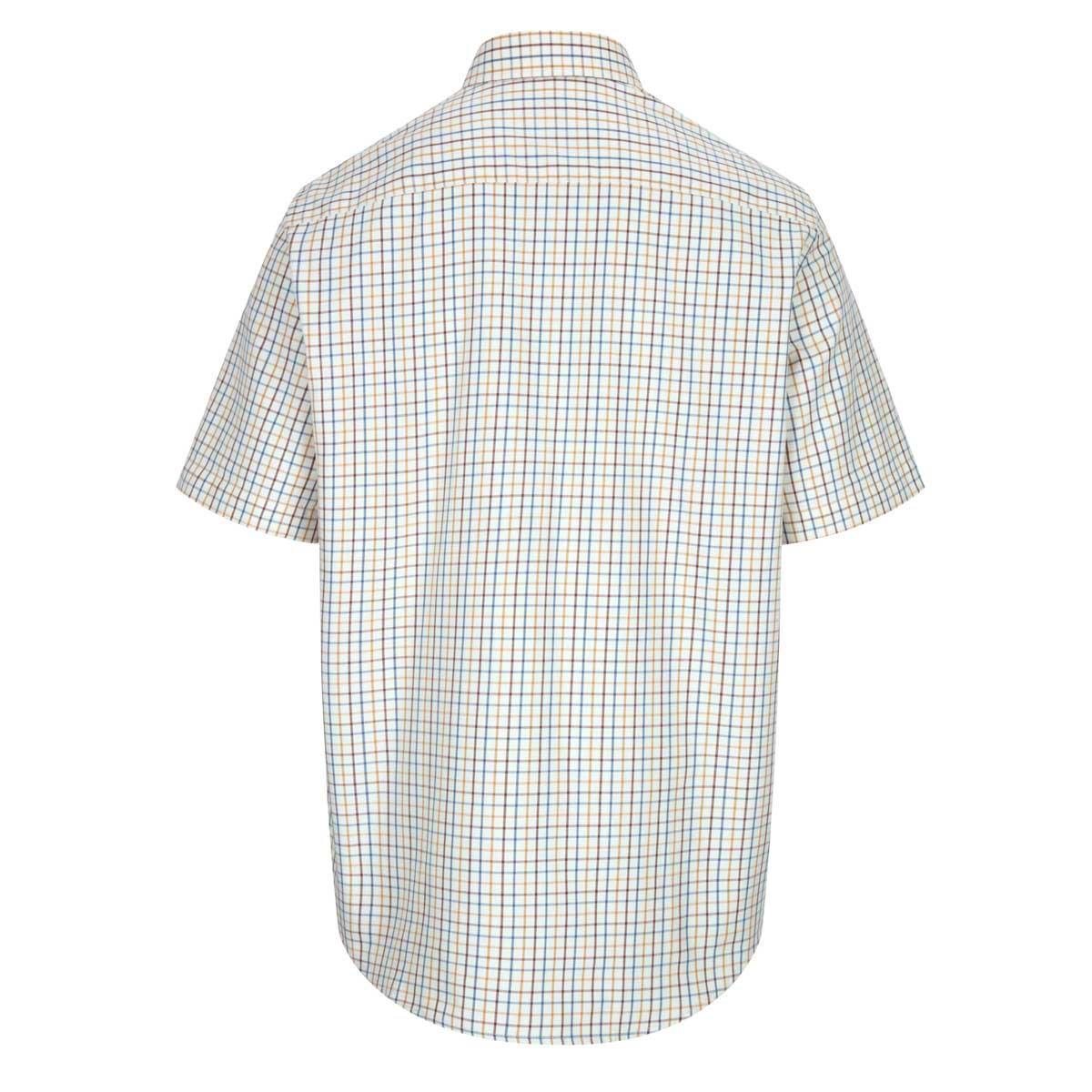 Brown/Blue Hoggs Of Fife Mens Kessock Tattersall Shirt back