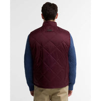 DARK BORDEAUX Barbour Mens Finn Quilted Gilet BACK