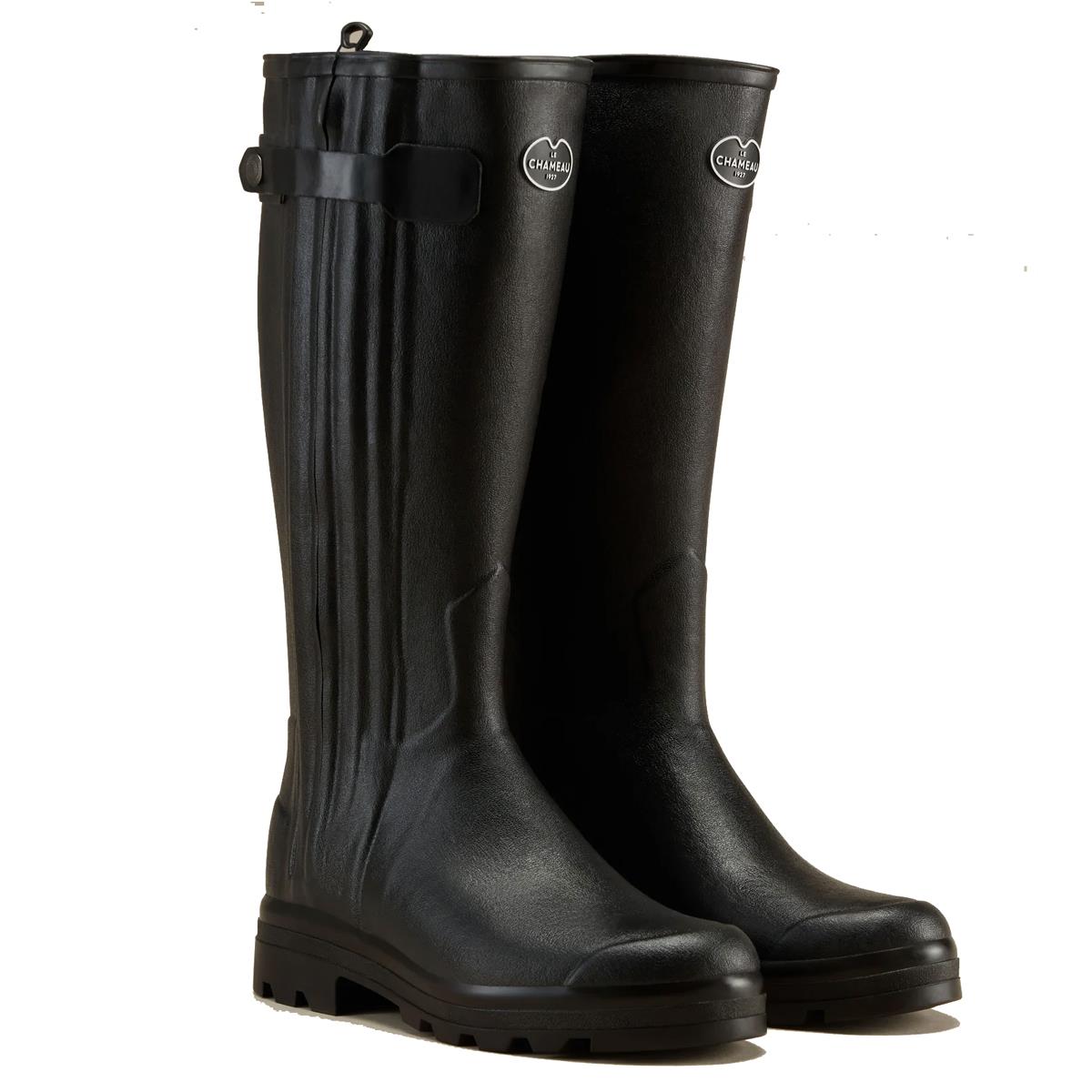 Le Chameau Chasseur Neoprene Mens Wellington Boots noir