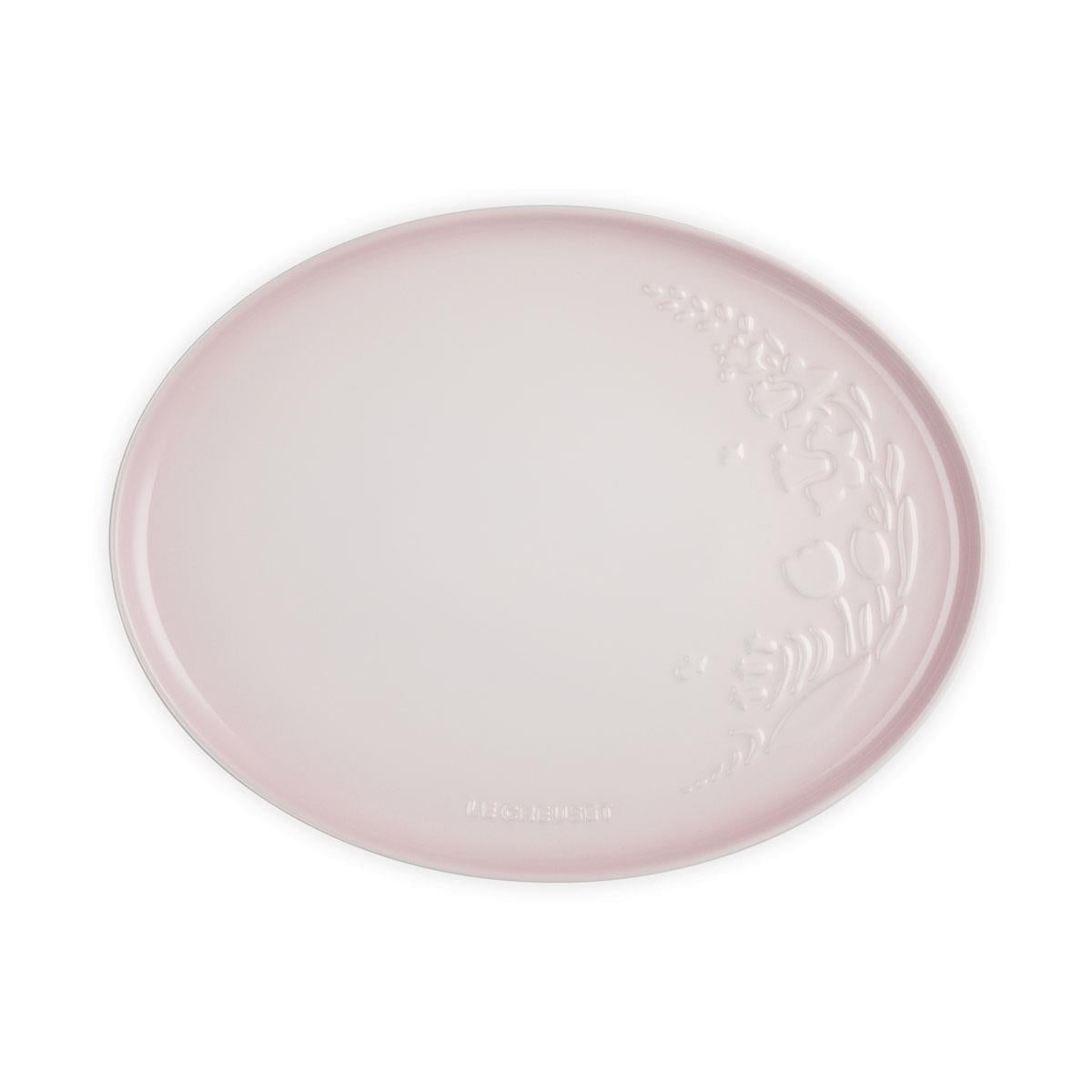 Le Creuset Stoneware Serving Platter La Jardin Collection shell pink