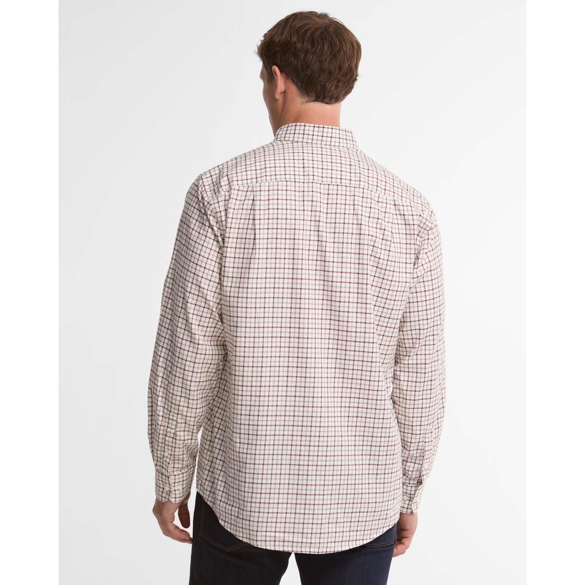 Dark Bordeaux Barbour Mens Preston Regular Fit Shirt BACK