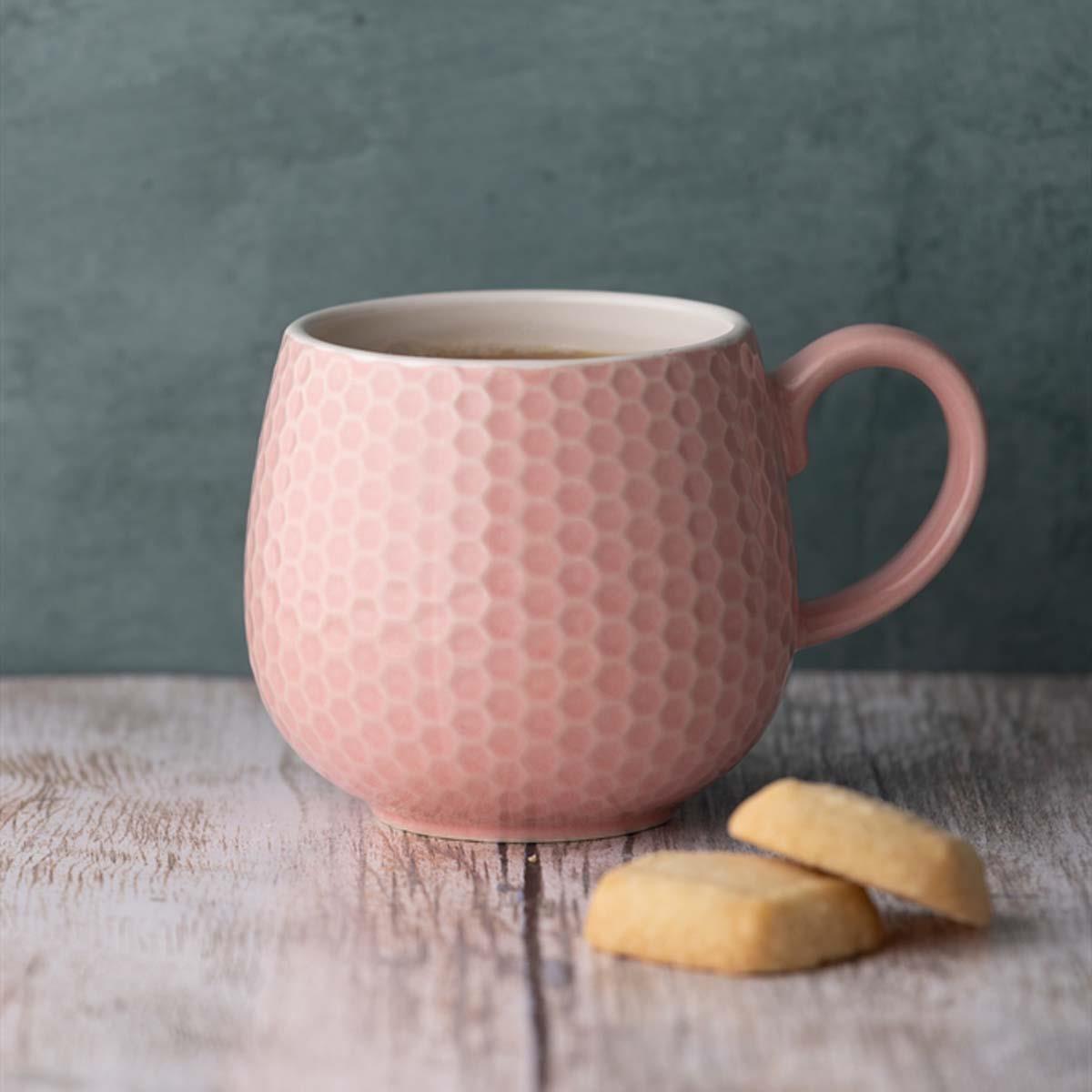 Mason Cash Embossed Honeycomb Mug Pink