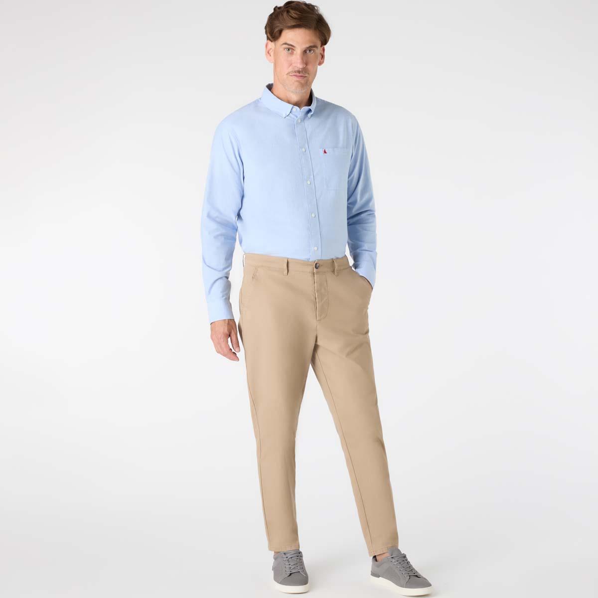 Pale Blue Musto Mens Original Oxford Shirt ON MODEL