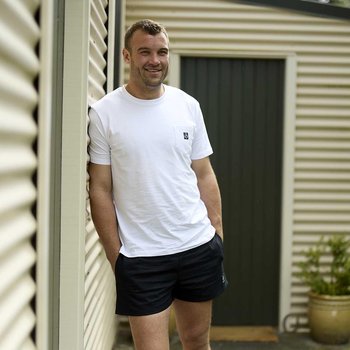 Black Swanndri Mens Rugby Shorts Lifestyle