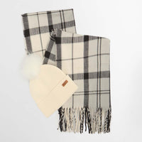 Monochrome Barbour Womens Beanie & Hailes Scarf