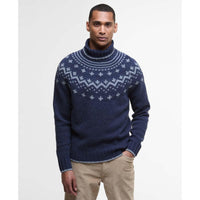 Navy Barbour Mens Hewton Roll Neck Jumper Front
