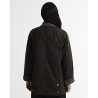 OLIVE Barbour Womens Icons Tartan Collar Modern Beadnell BACK