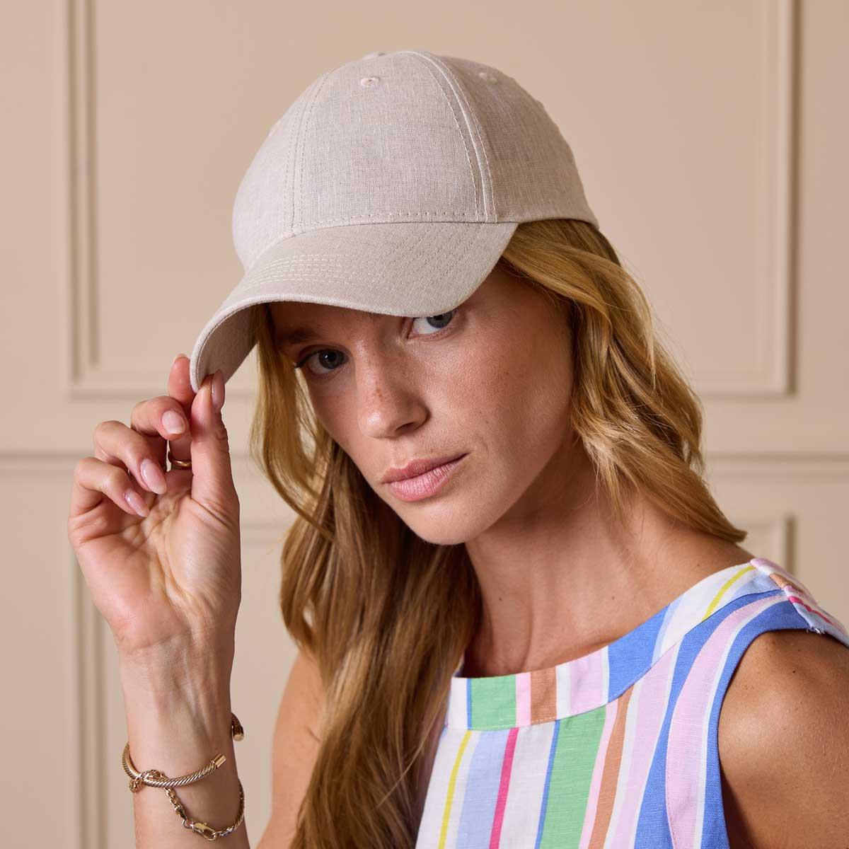 Joules Womens Daley Linen Baseball Cap