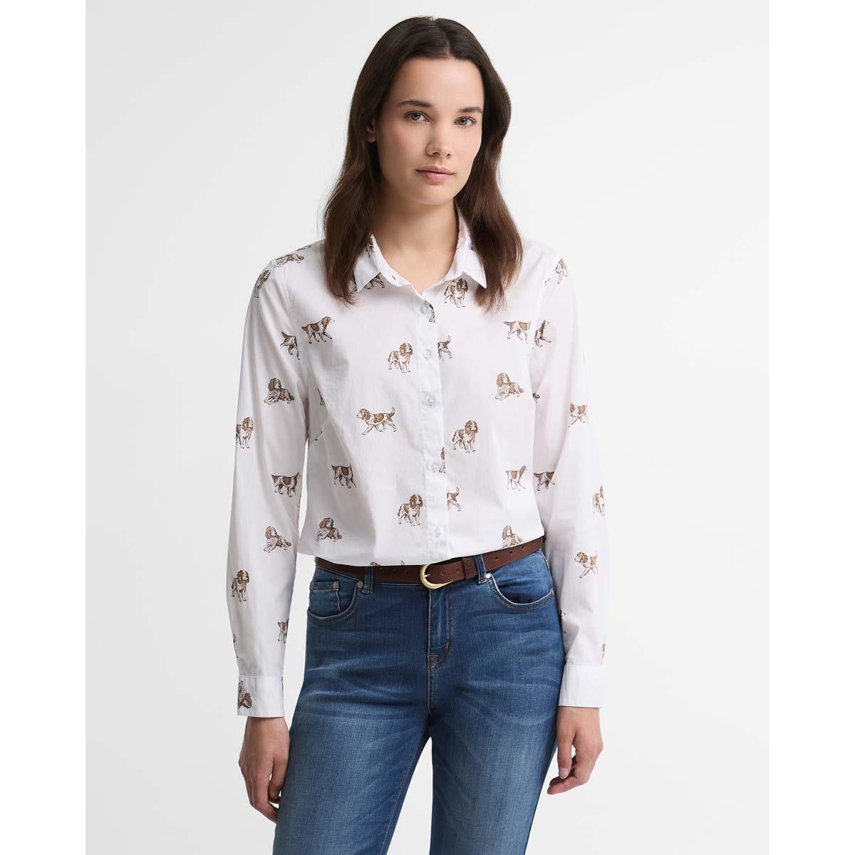 Multi Dog Barbour Womens Brambles Shirt Front