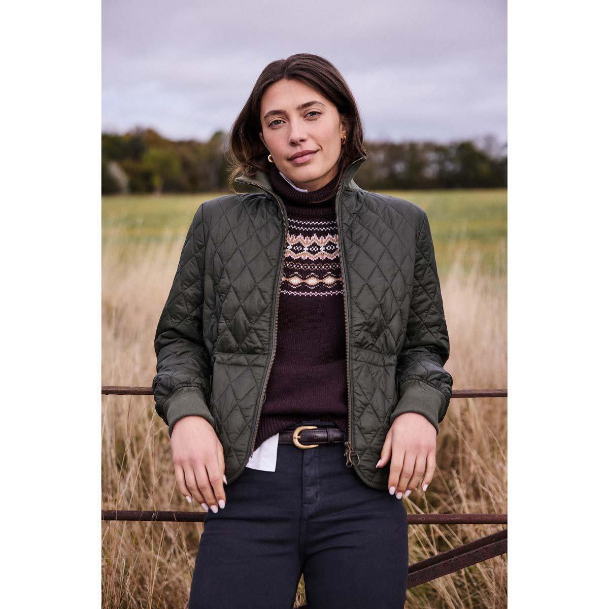 Olive Barbour Womens Hermione Quilted Jacket Lifestyle