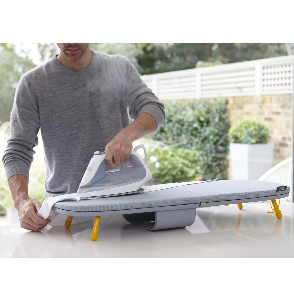 Grey/Yellow Joseph Joseph Pocket Folding Table-Top Ironing Board Lifestyle 2