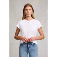 White Holland Cooper Womens Monogram Tee On Model