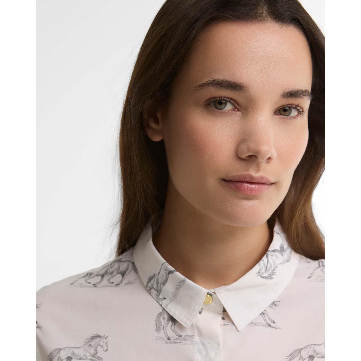 Multi Horse Barbour Womens Safari Shirt COLLAR