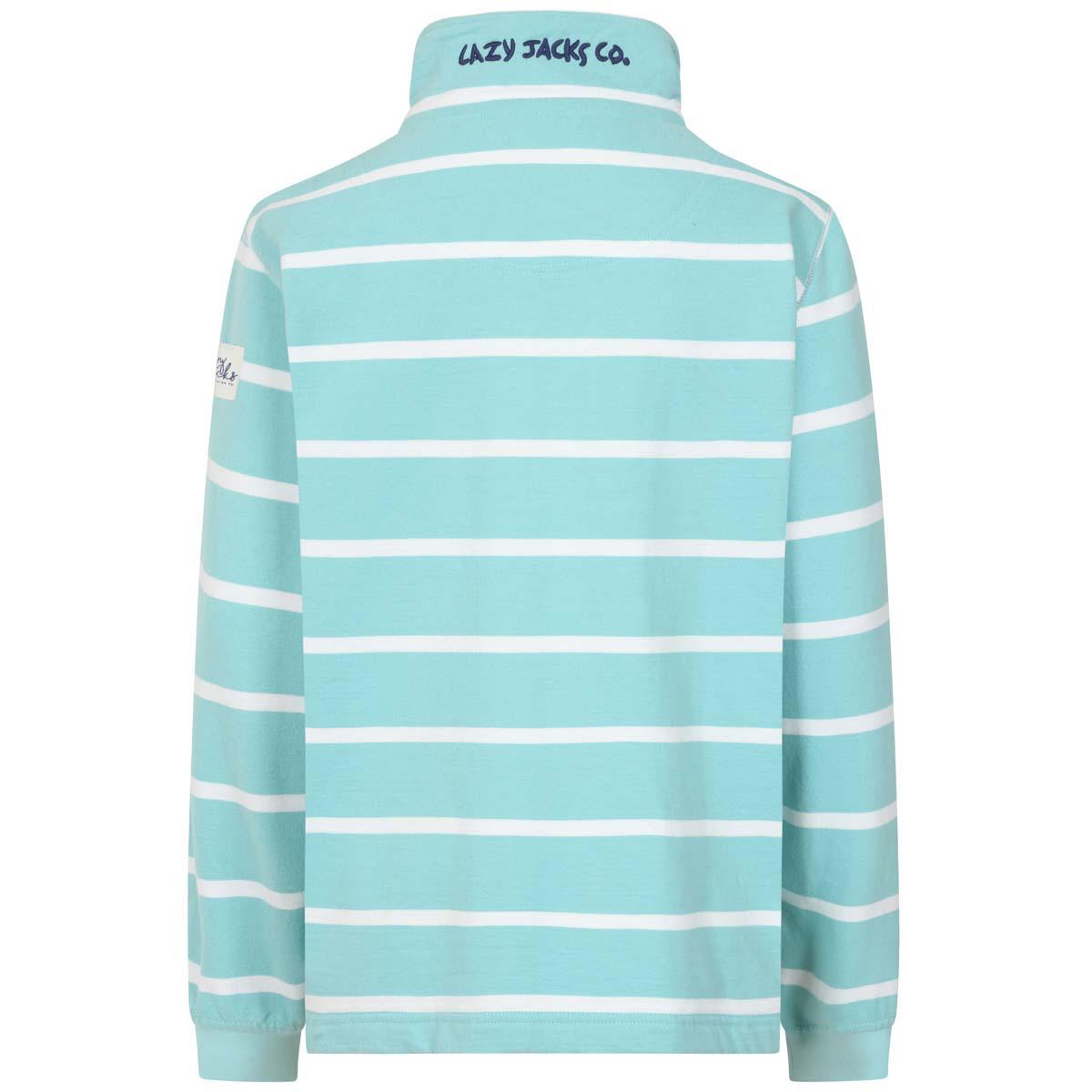 Peppermint Lazy Jacks Womens LJ35 Stripe 1/4 Zip Sweatshirt Back