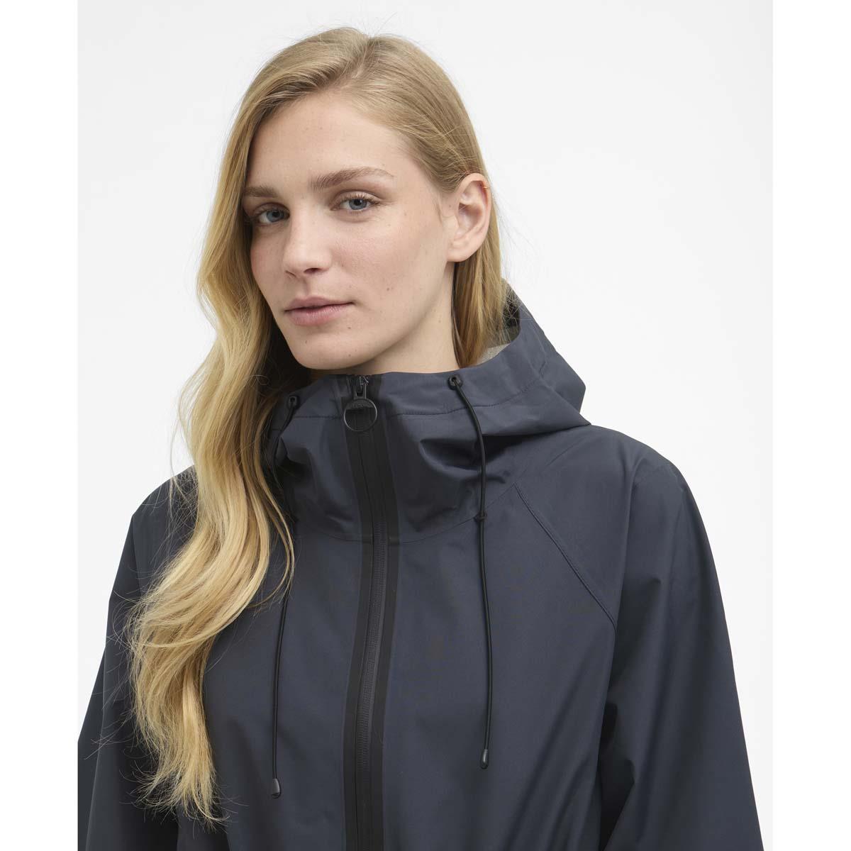 Dusk Grey/Fondant Barbour Womens Dovecragg Waterproof Jacket collar