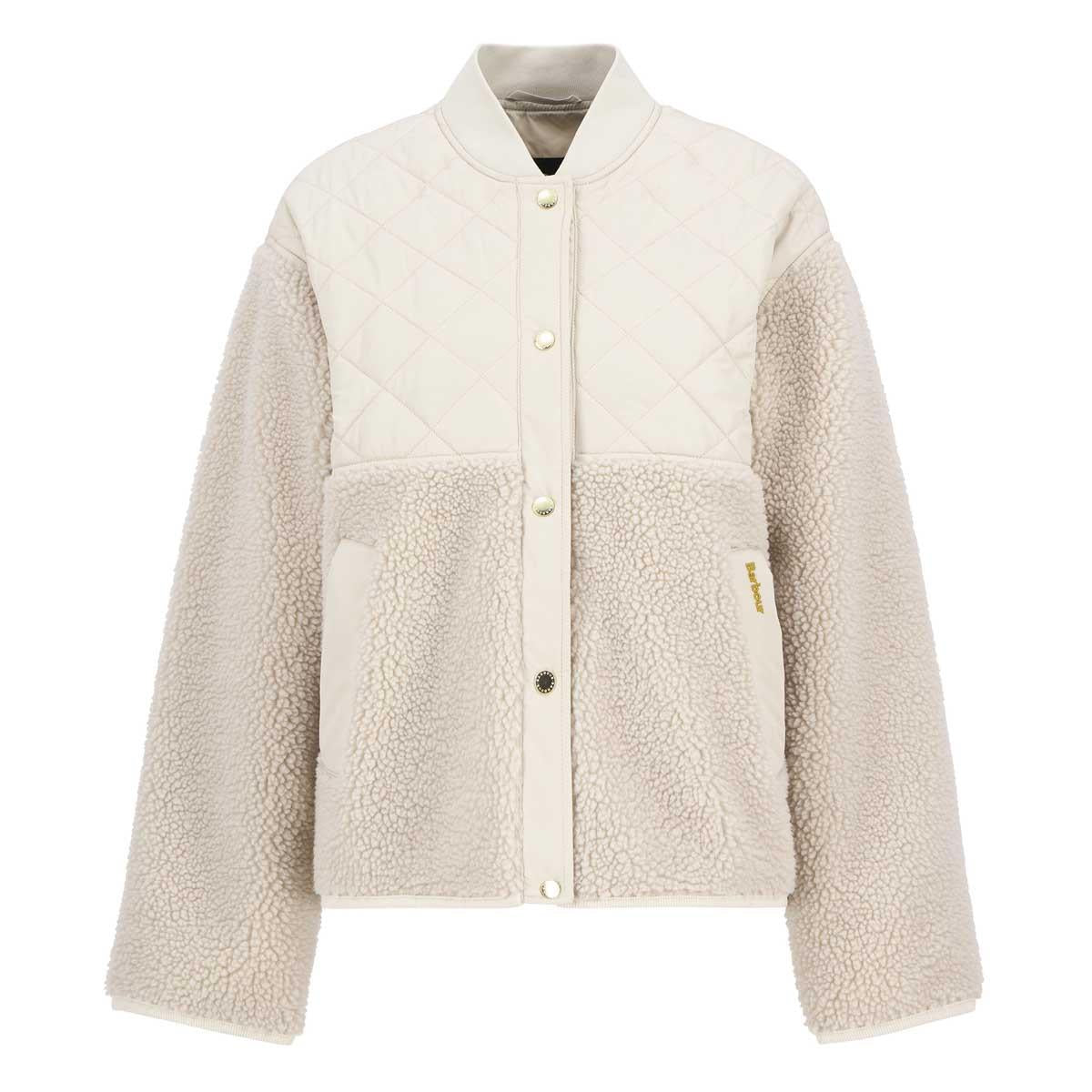 Oatmeal/Silver Cloud Barbour Womens Weatherby Fleece Jacket