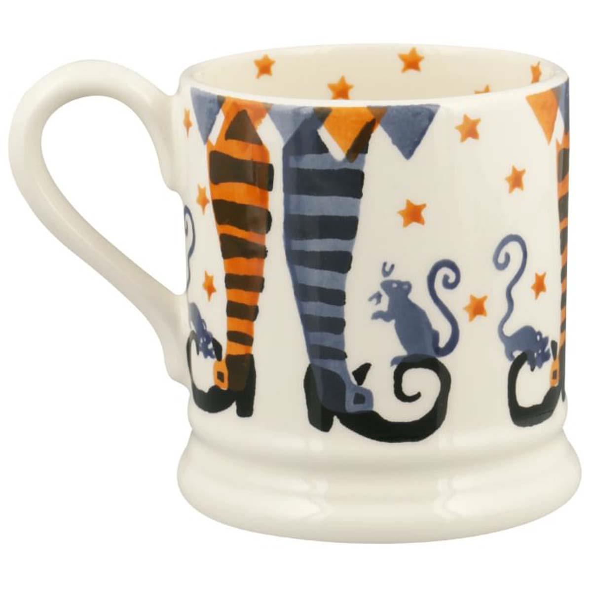 Emma Bridgewater Halloween Spooky Witches Feet Half Pint Mug Back