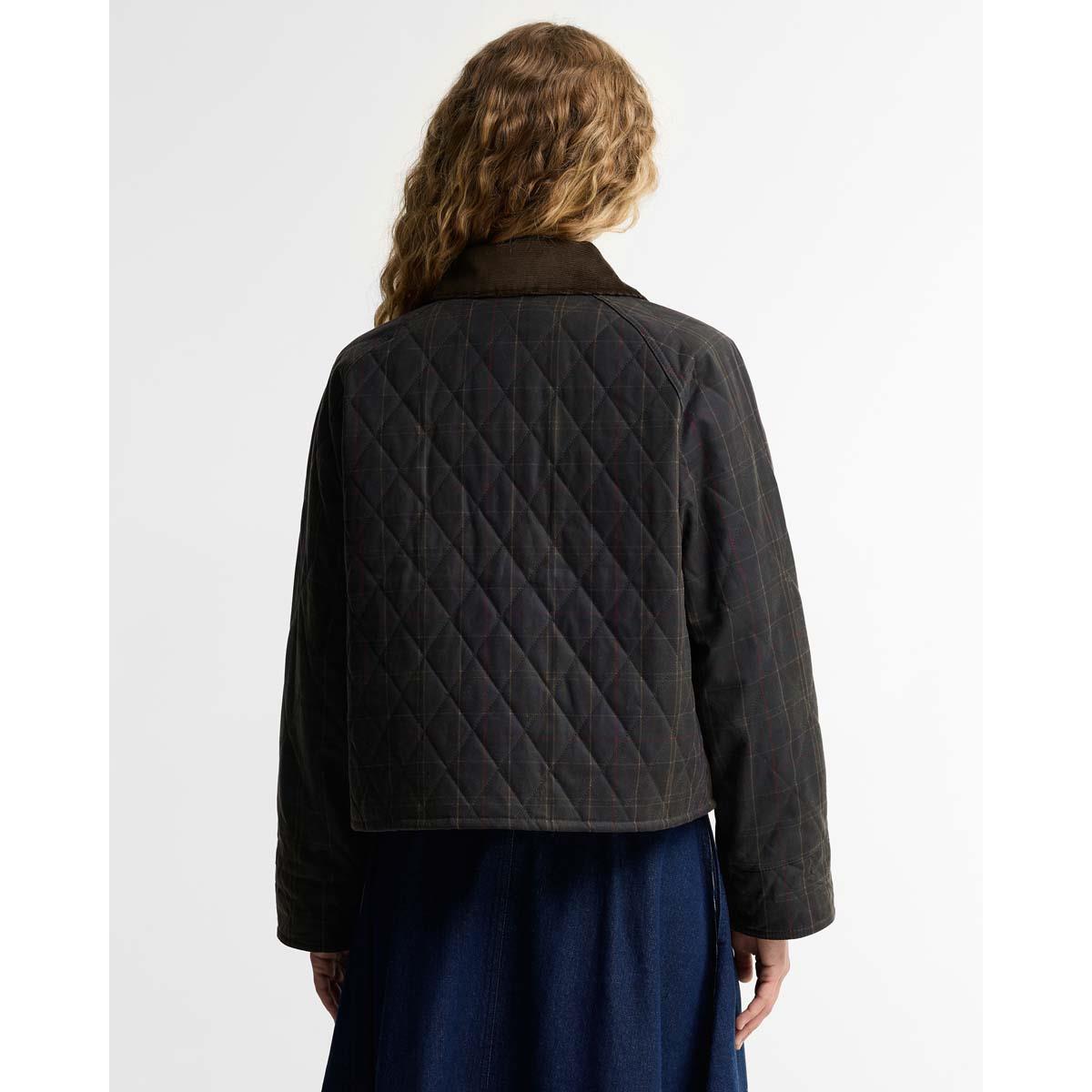 Olive/Classic Barbour Womens Tartan Reimagined Icons Tartan Quilt  BACK