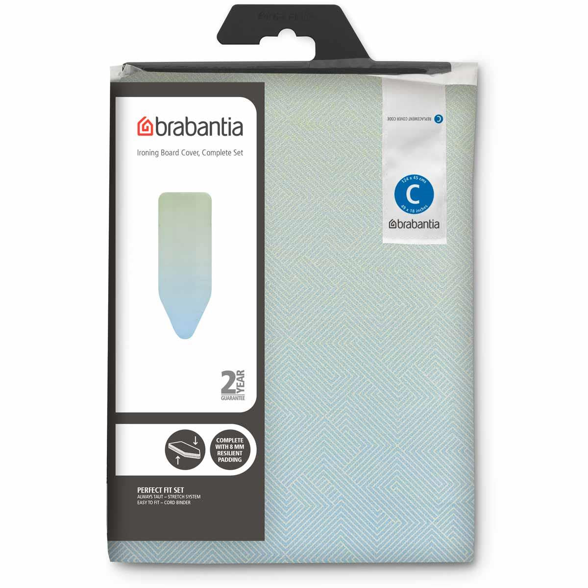 Brabantia Ironing Board Cover C 124x45cm 8mm Foam Assorted Designs Option