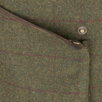Olive/WIne Hoggs of Fife Mens Tummel Tweed Field Waistcoat popper pocket