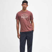 Desert Clay Barbour Mens Brairton Graphic T-Shirt On Model