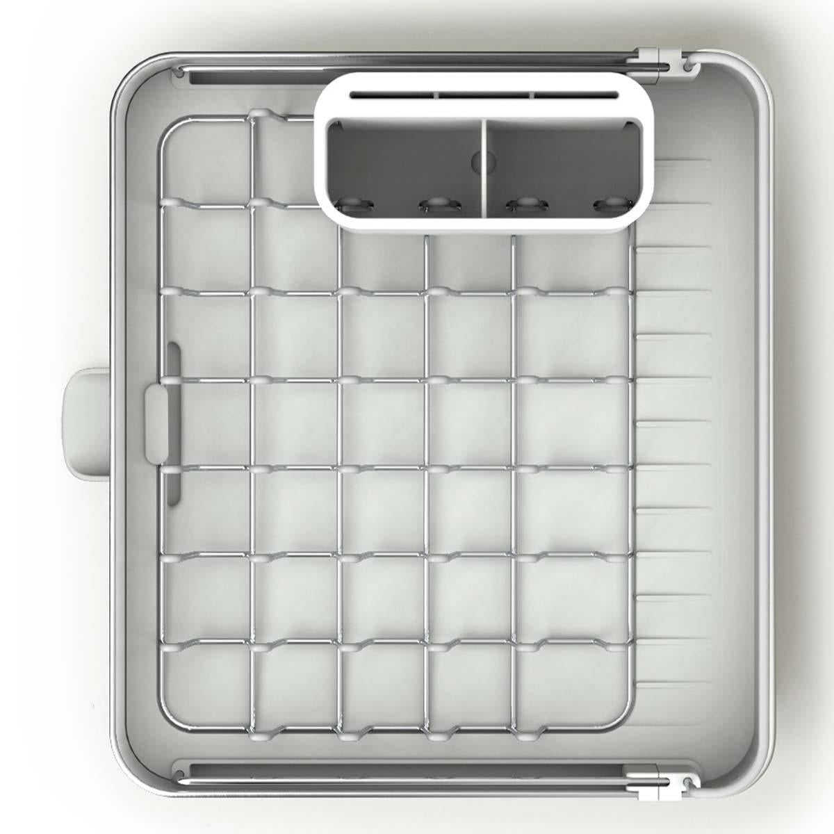 Joseph Joseph Extend Steel Light Stone Expandable Dish Rack compact