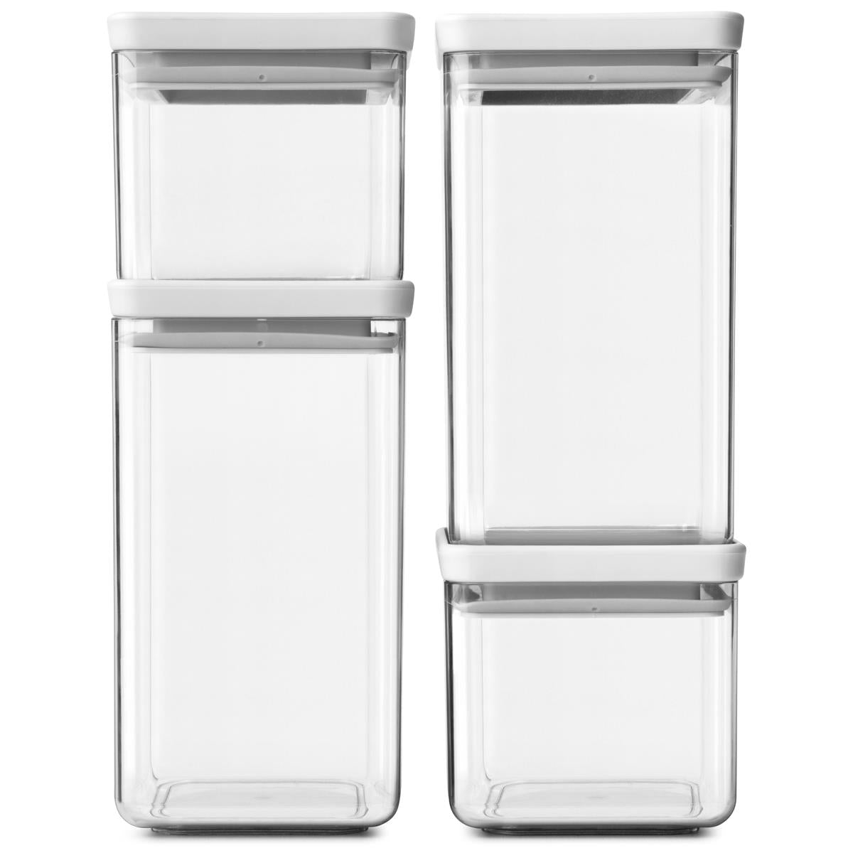 Light Grey Brabantia Set of 4 Tasty+ Stackable Square Canisters