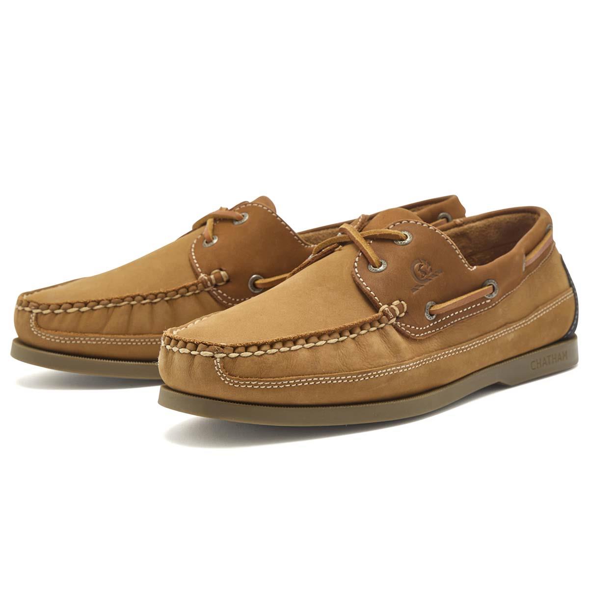 Tan/Navy Chatham x Joules Mens Boardwalk Deck Shoe