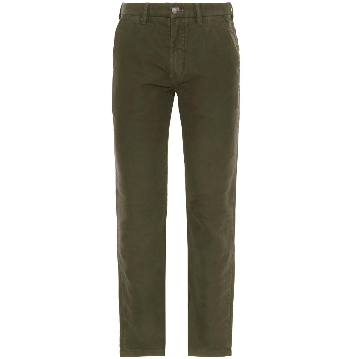 Dark Olive Barbour Mens Moleskin Tailored Fit Trouser