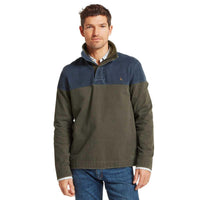Peat Green Ptarmigan Schoffel Mens Helford Heritage Sweatshirt On Model