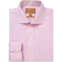 Light Pink Micro check Schoffel Mens Greenwich Tailored Shirt