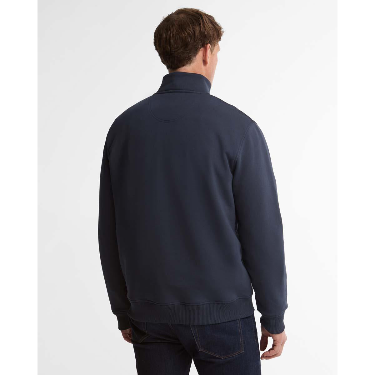 Navy Barbour Mens Fosse Half Zip Sweatshirt BACK