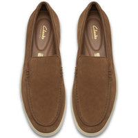 Cola Suede Clarks Mens Torford Easy Loafers Top View