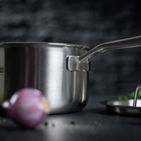Kuhn Rikon Culinary Fiveply Saucepan With Lid Side View