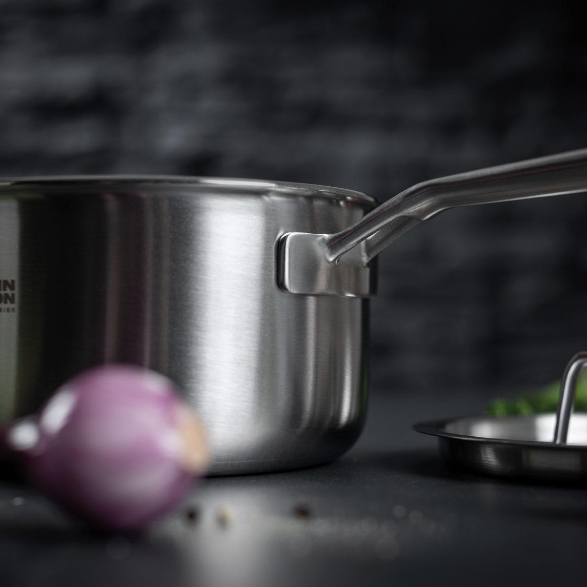 Kuhn Rikon Culinary Fiveply Saucepan With Lid Side View