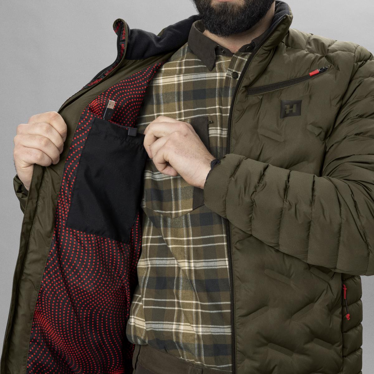 Willow Green Harkila Mens Clim8 Insulated Jacket Inner Detail