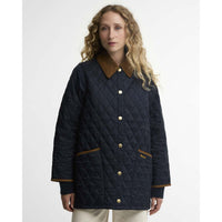 Dark Navy/Birchwood Barbour Womens Icons Modern Liddesdale Quilted FRONT