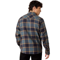 Inkwell Plaid Ariat Mens Retro Harbert Fitted Snap Shirt Back