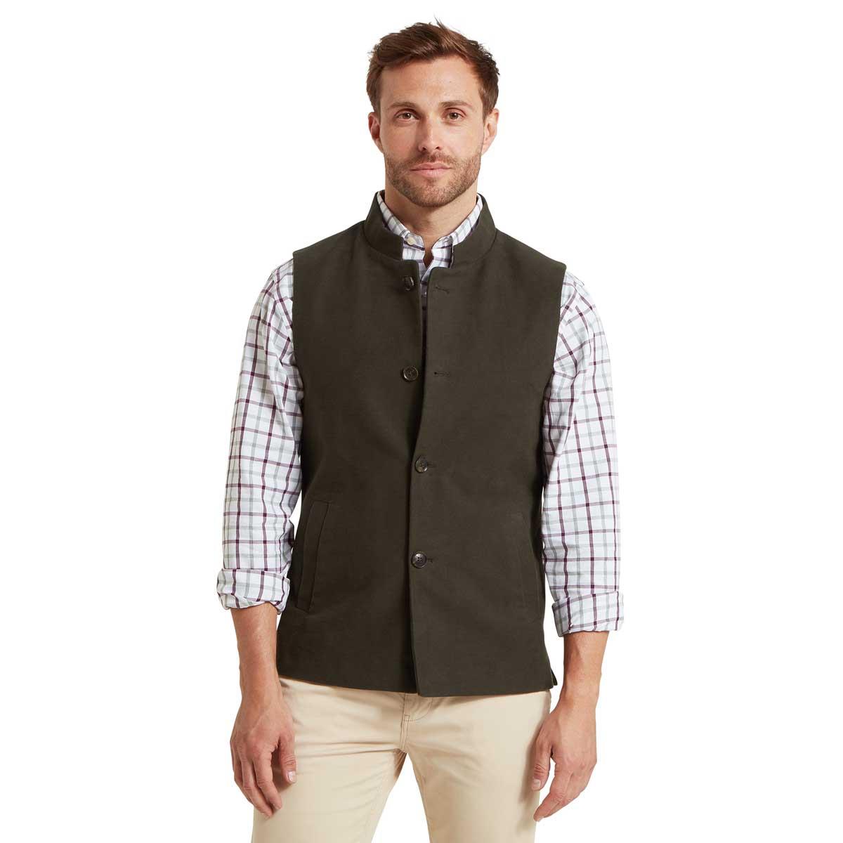 Forest Schoffel Mens Barnsdale Nehru Waistcoat On Model