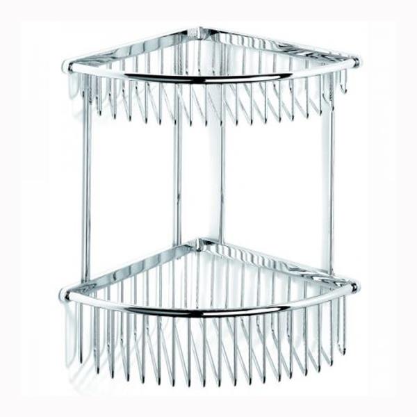 Chrome Plated Samuel Heath Double Corner Shower Basket N24