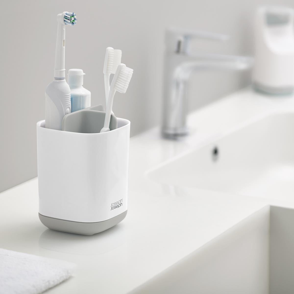 Grey/White Joseph Joseph EasyStore Toothbrush Holder Lifestyle