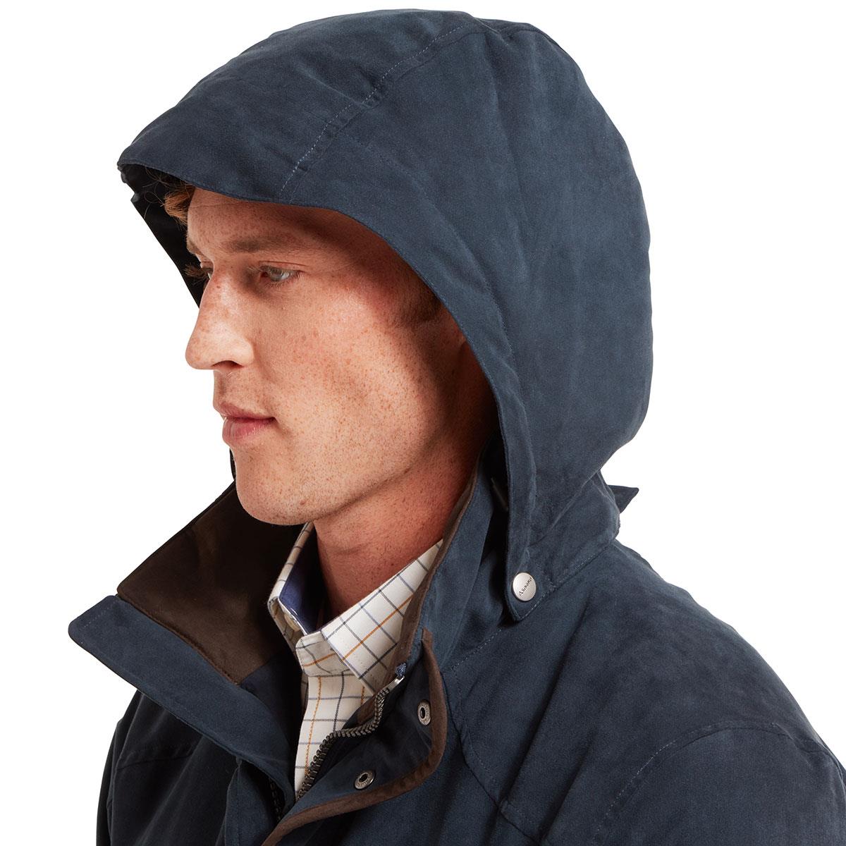 True Navy hood Schoffel Mens Oundle Country Coat