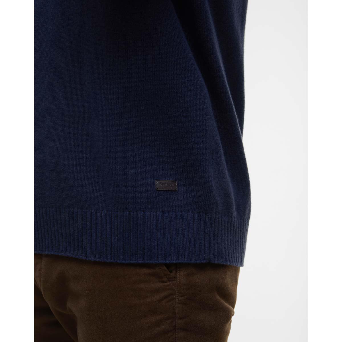 Navy Barbour Mens Kelson Knitted Vest Hem