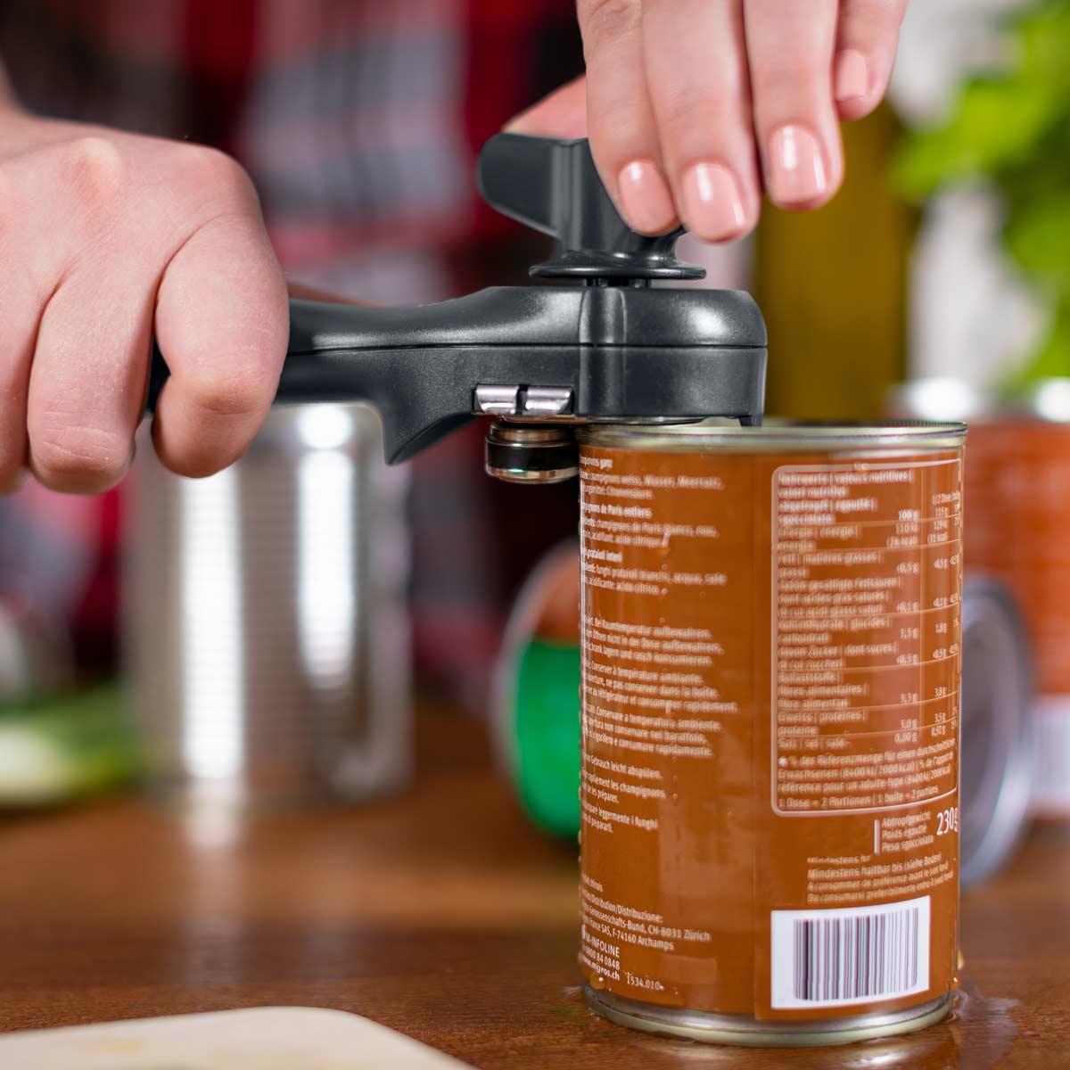 Grey Kuhn Rikon Auto Safety LidLifter Can Opener Lifestyle