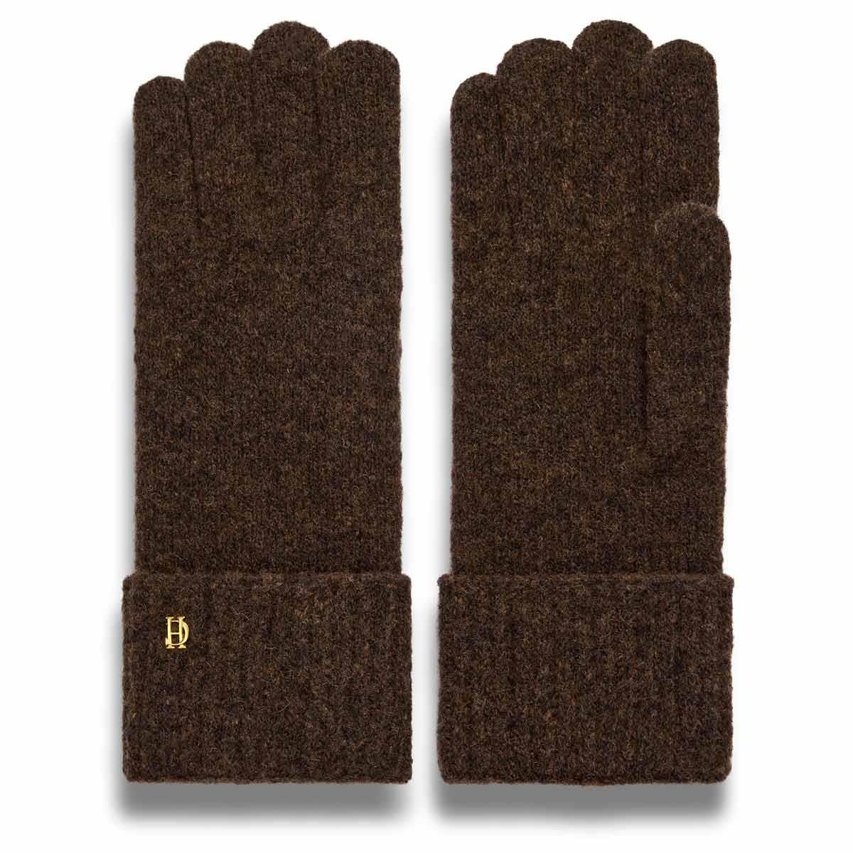 Chocolate Holland Cooper Womens Classic Logo Gloves